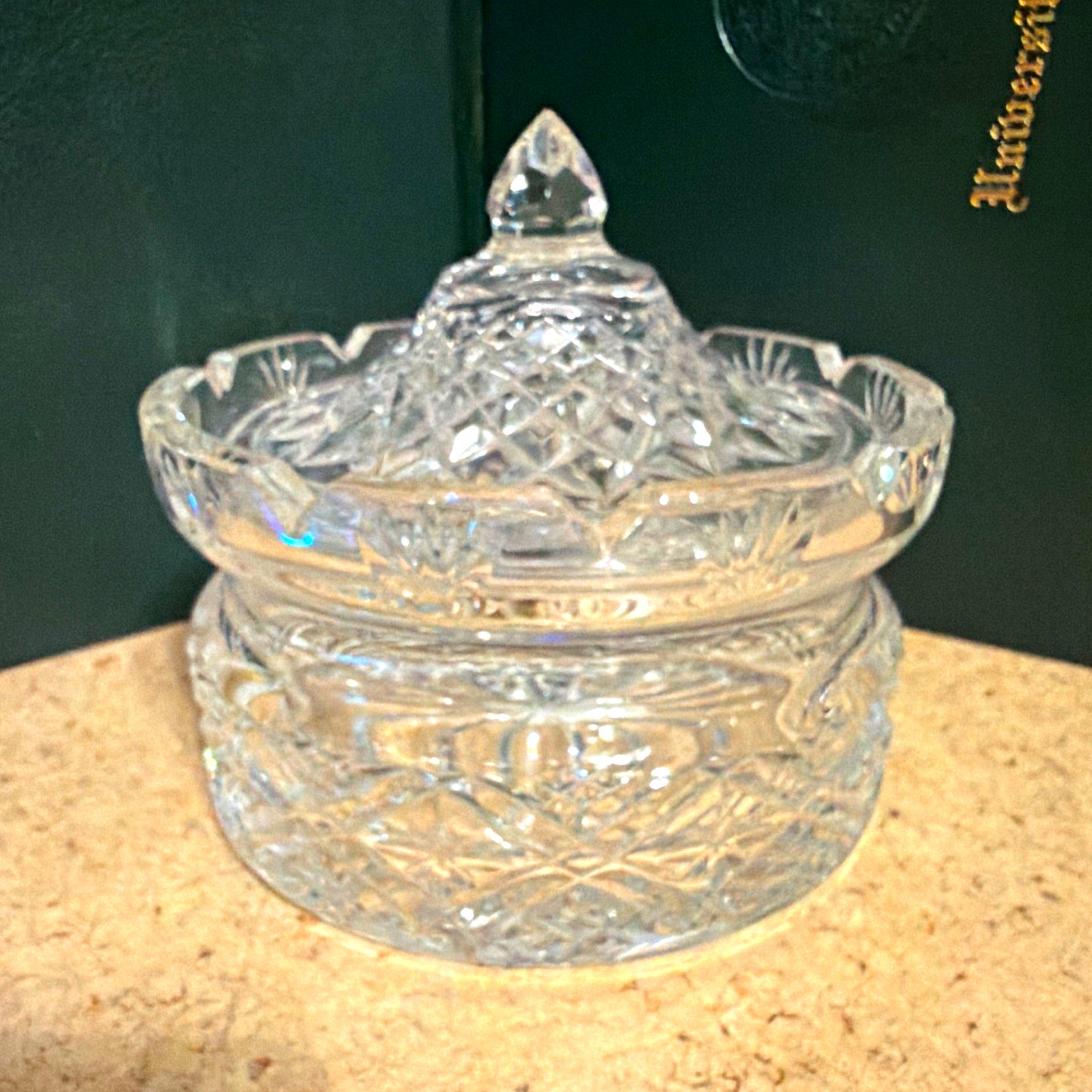 Waterford Samuel Miller Crystal Round Covered Butter Dish w/ Lid
