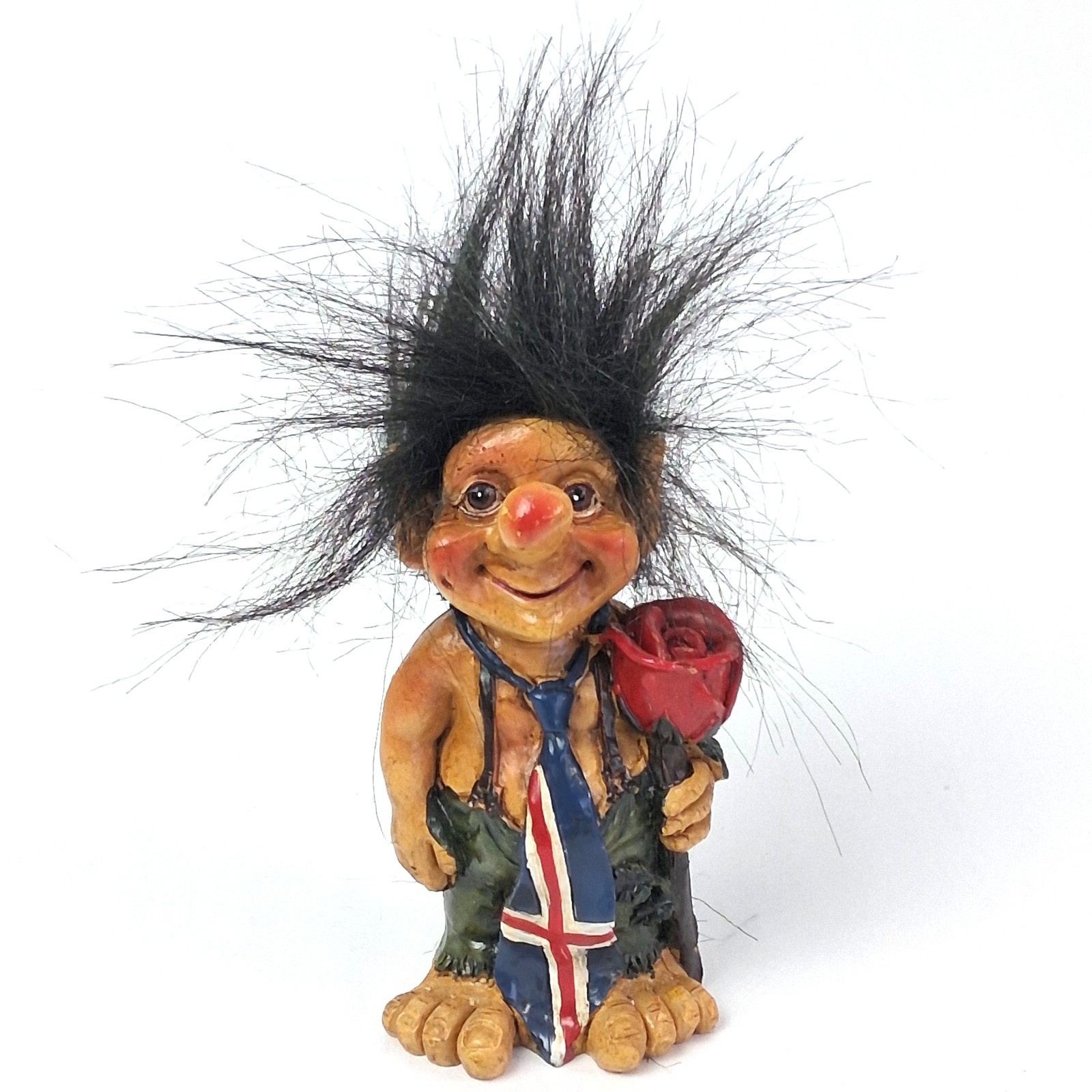 Vtg Lommedalen Troll  Small Figurine with Rose 6