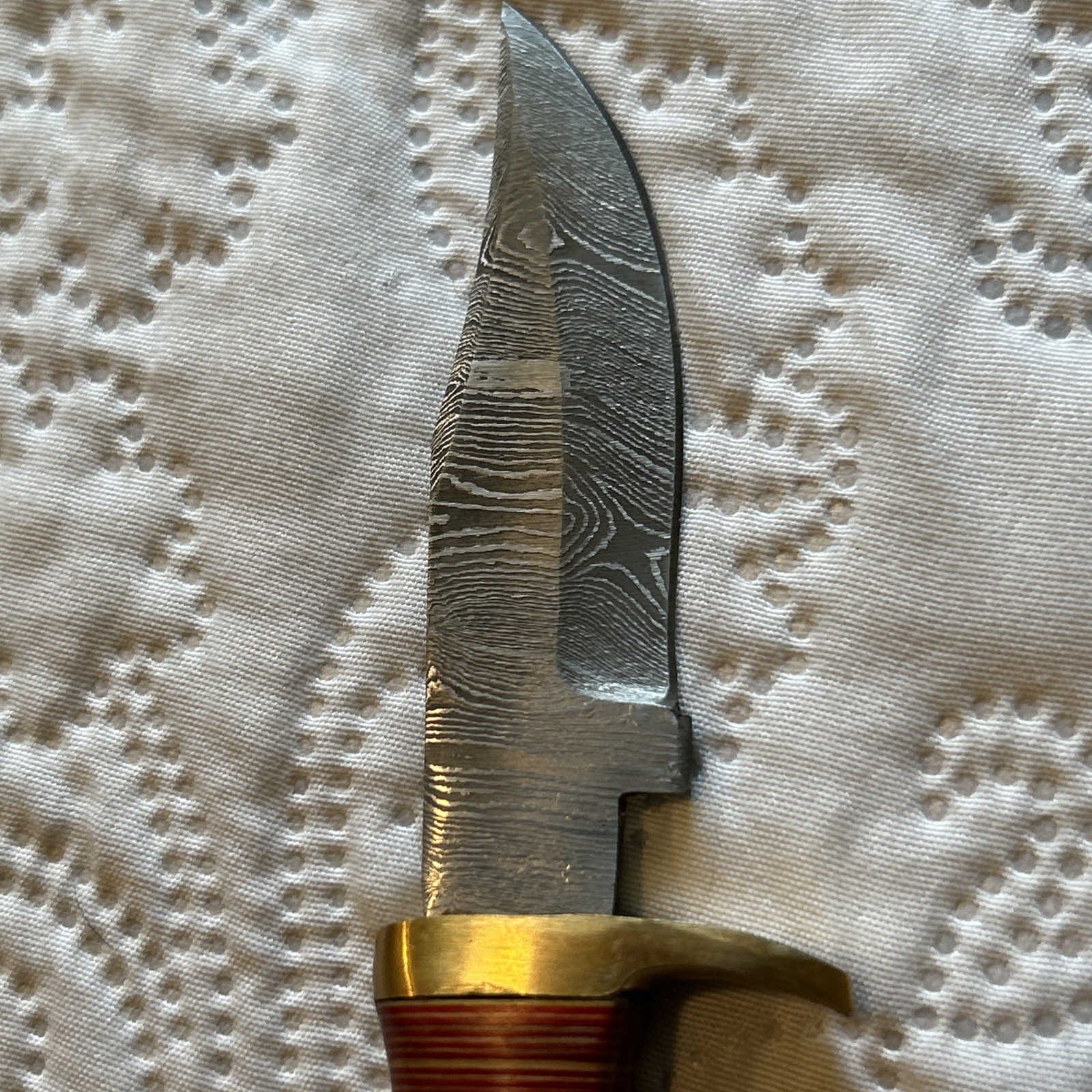 Damascus Forged Fixed Blade Hunting Knife Bone/Wood Handle w/sheath  3” - 3.49”