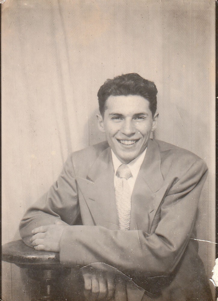 Vintage Photo Booth 1940s Handsome Man Oversized Suit Necktie Fashion American