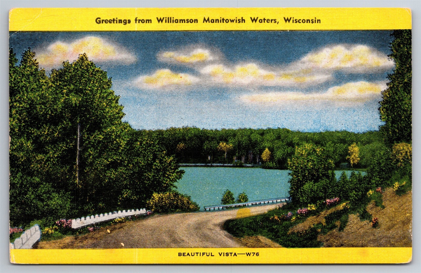 Greetings From Williamson Manitowish Waters Wis C1938 Linen Postcard M29 Greetings From Williamson Manitowish Waters Wis C1938 Linen Postcard M29