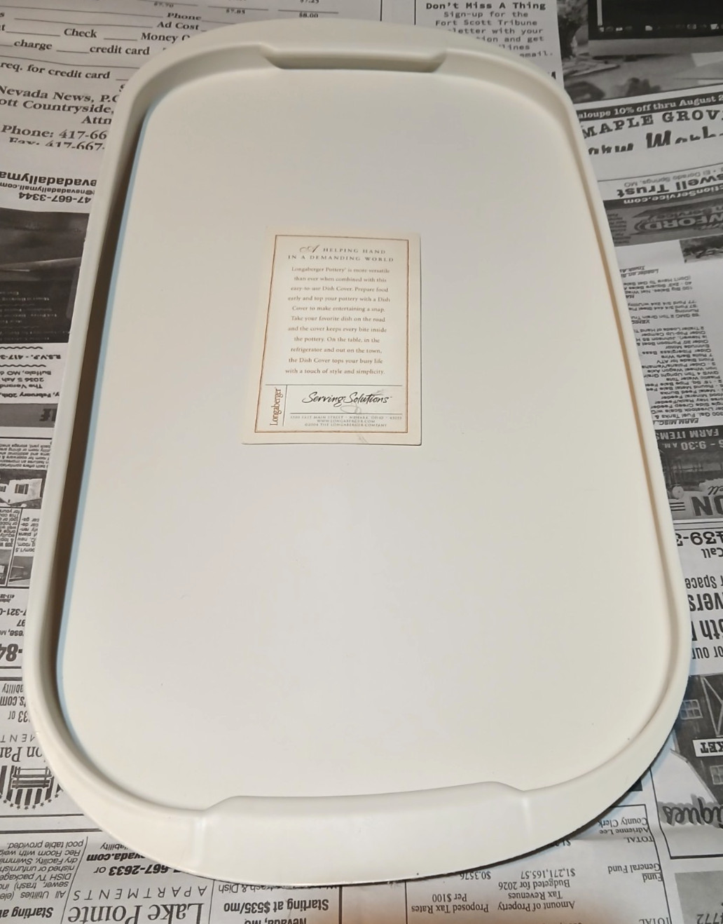 Longaberger 9 X 13 Baking Dish Hard Plastic Lid -3 qt Cover - 2 available NEW