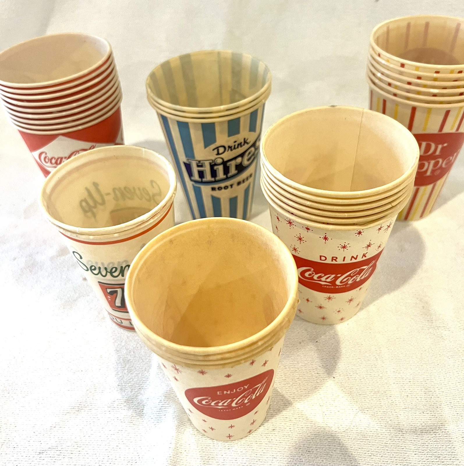 Variety of Vintage Waxed Paper Soda Cups