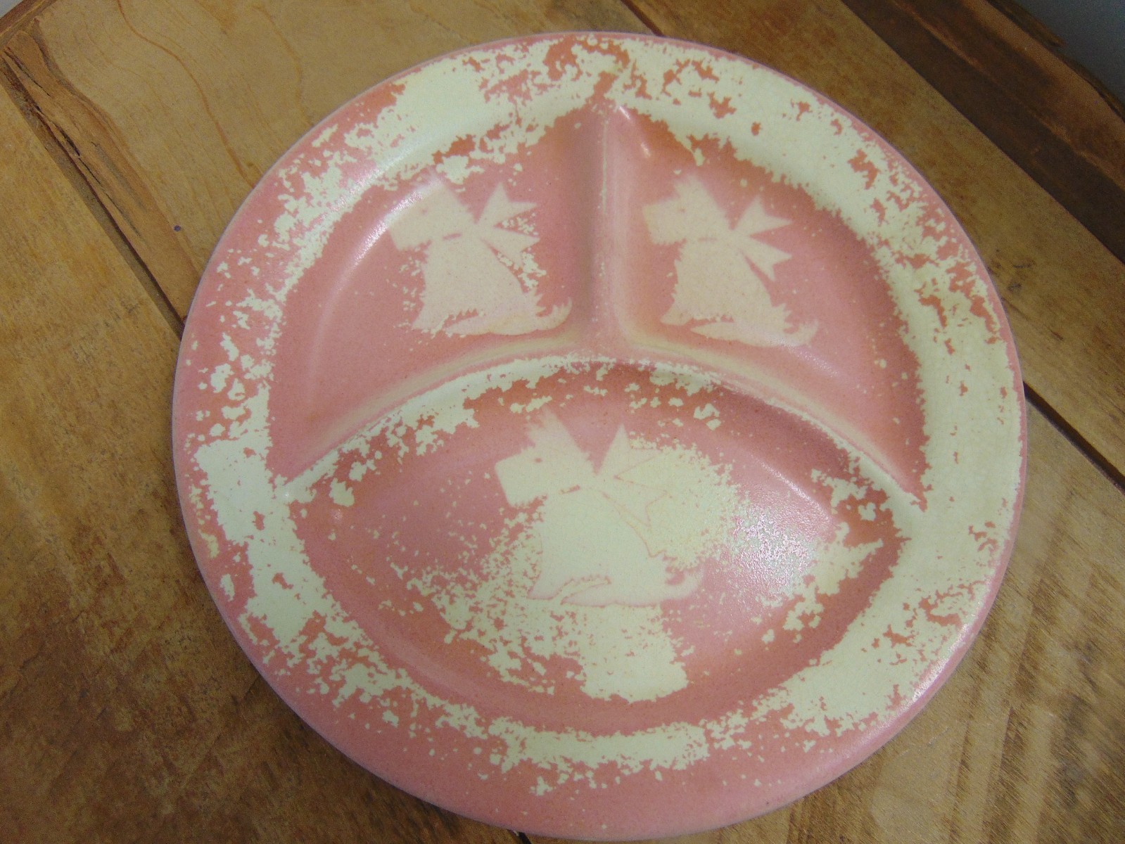 Vtg C.P. Crown Co. Pottery Child's Divided Plate 7.5