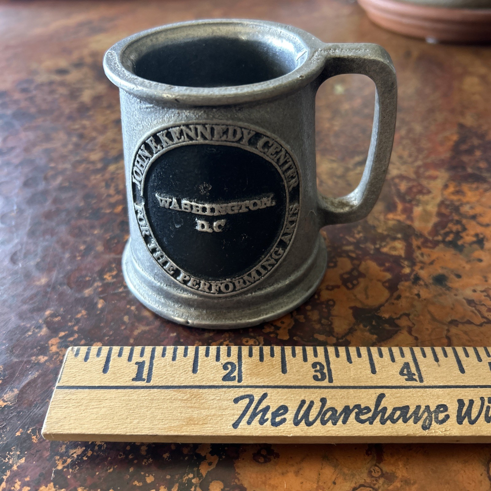 Vintage Kennedy Center For The Performing Arts Souvenir 1970’s Pewter Mug (b)