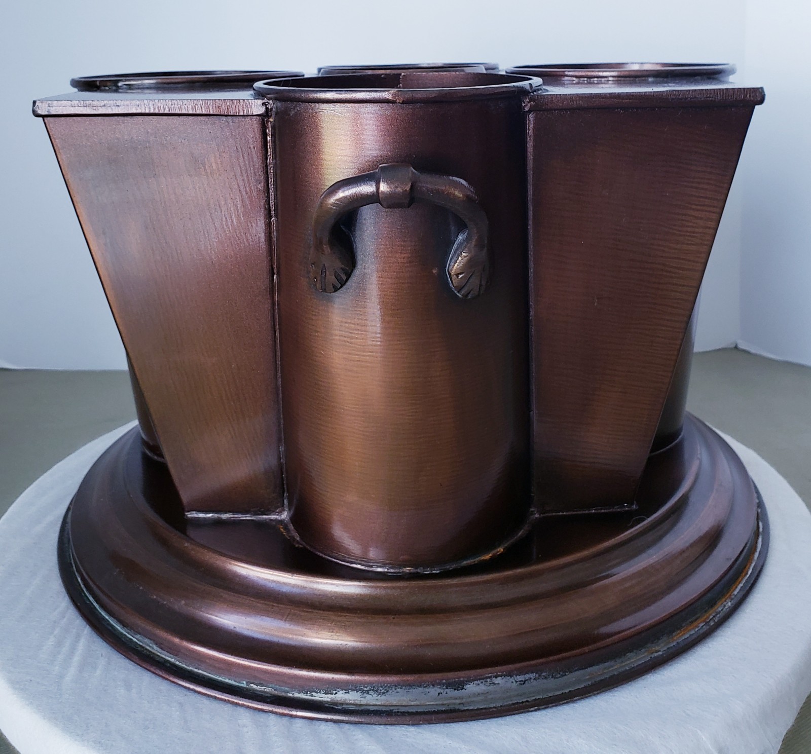 Vintage ODI Wine Chiller 4 Bottle Cooler Art Deco Style India Copper & Brass ? Vintage ODI Wine Chiller 4 Bottle Cooler Art Deco Style India Copper & Brass ?
