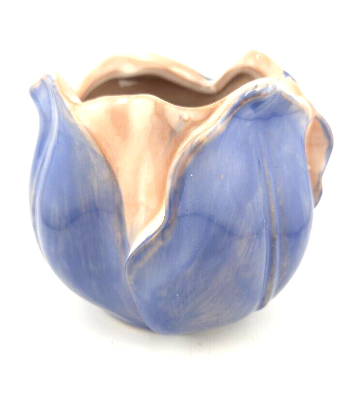 Stangl Terra Rose Tulip Planter Vase 1878/S Blue  Pot Decorative Vintage USA