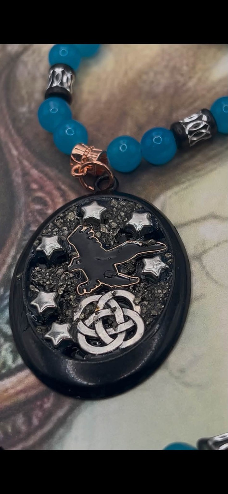 SALE Celtic Knot Crow Goddess Witchcraft  Witch Protection Amulet Necklace Y19