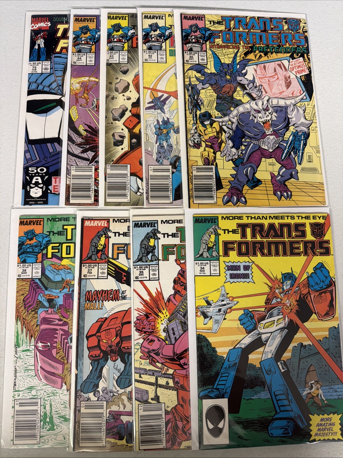 Transformers #34 35 37 38 40 42 43 44 75 1984 Series Marvel Comics Lot VF/NM *Y9