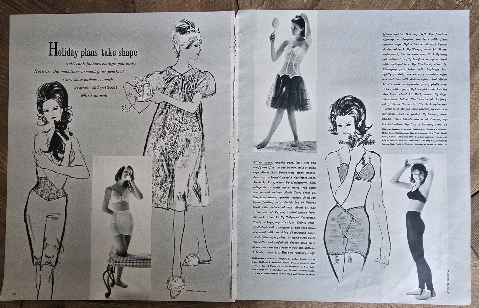 1962 Women's Girdle Bra Slip Tights Peter Pan Olga Venus  Movie Star Vintage Ad 