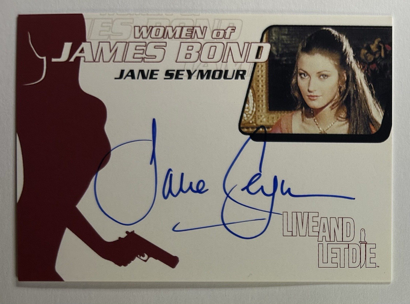 2003 WOMEN OF JAMES BOND AUTO JANE SEYMOUR CARD WA14 AUTOGRAPH LIVE AND LET DIE
