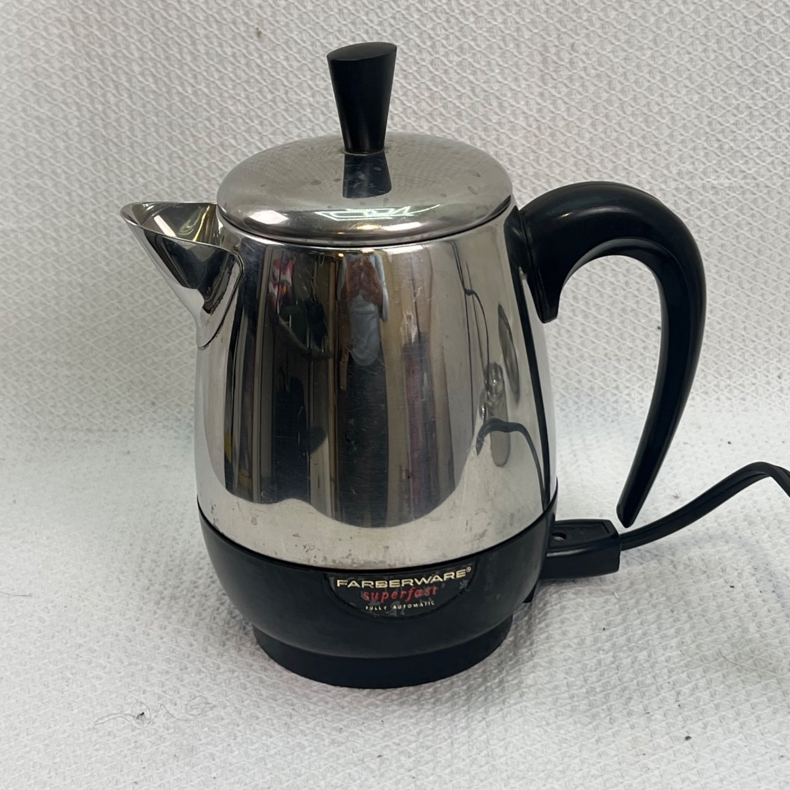 Vintage Farberware 134B Superfast 2-4 Cup Electric Coffee Percolator Tested USA