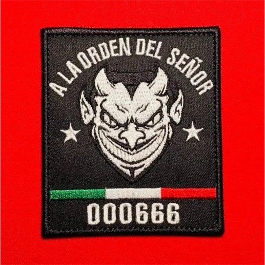 “A La Orden Del Señor” 000666 CDN Noreste Devil Patch- (4×3.5”) “A La Orden Del Señor” 000666 CDN Noreste Devil Patch- (4×3.5”)