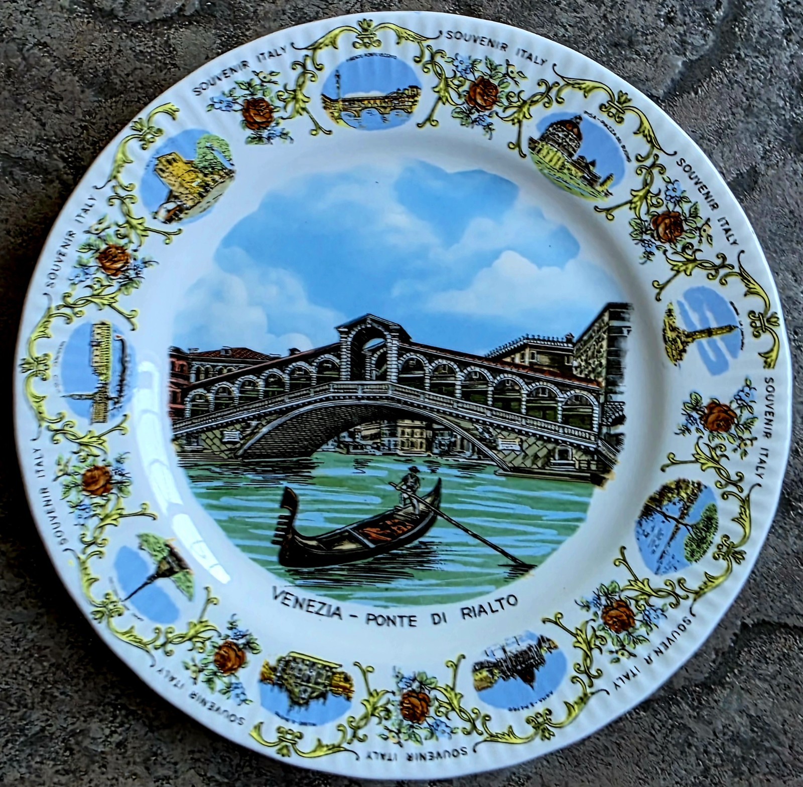 Vintage Venezia Ponte Di Rialto Souvenir Plate Venice Italy Collector Decorative Vintage Venezia Ponte Di Rialto Souvenir Plate Venice Italy Collector Decorative