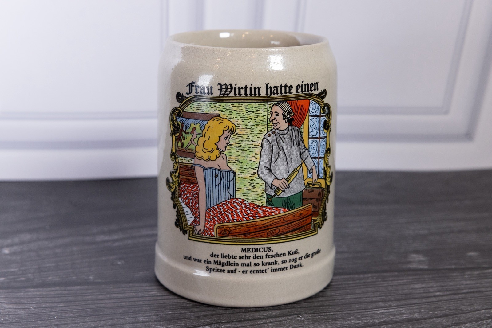 Vintage Gerz 0.5L German Beer Stein Frau Wirtin Medicus Risque Mug Germany Vintage Gerz 0.5L German Beer Stein Frau Wirtin Medicus Risque Mug Germany
