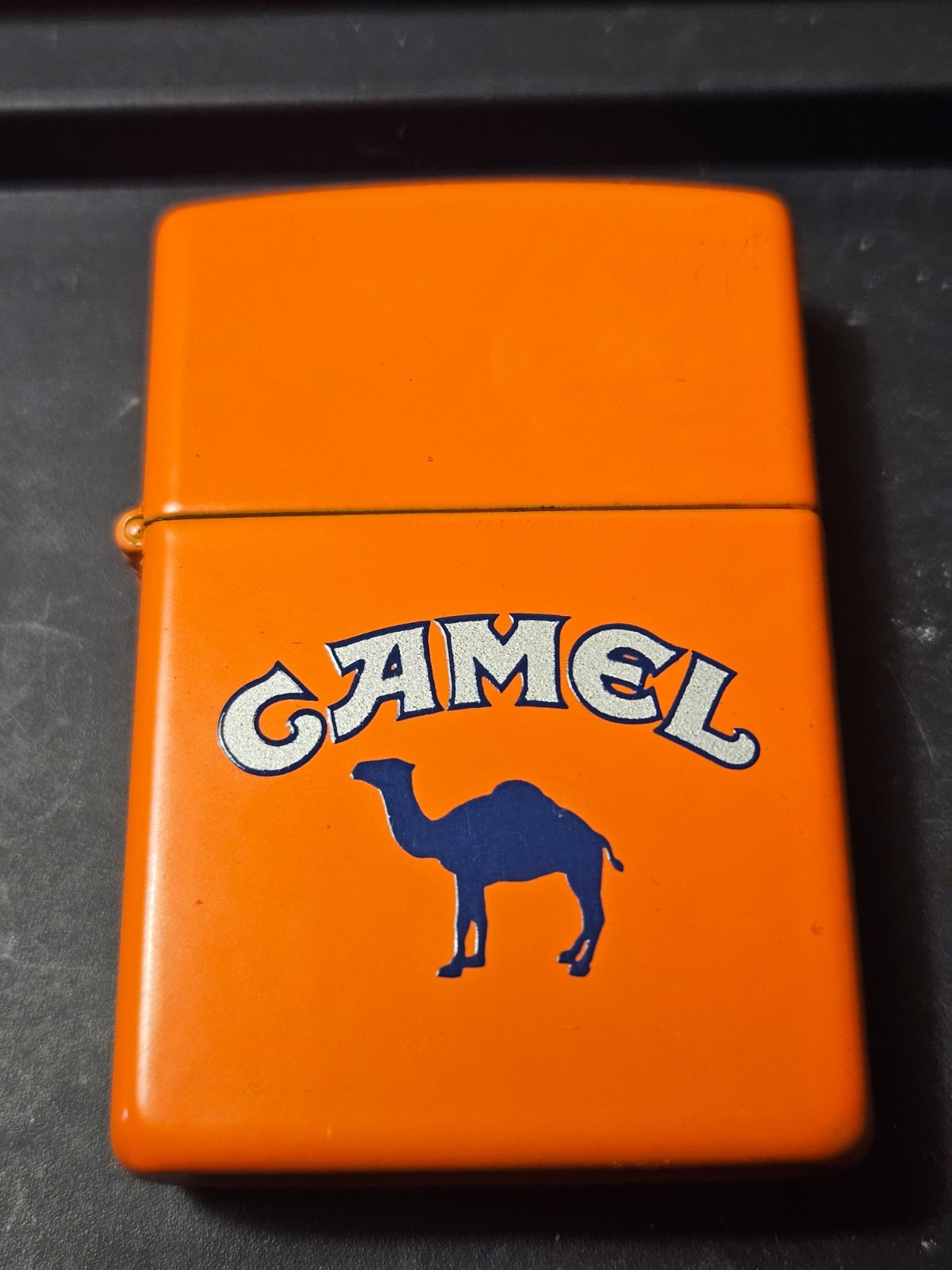 Vtg 1992 Zippo Camel Cigarettes The Beast Emblem Matte Orange Brass Lighter