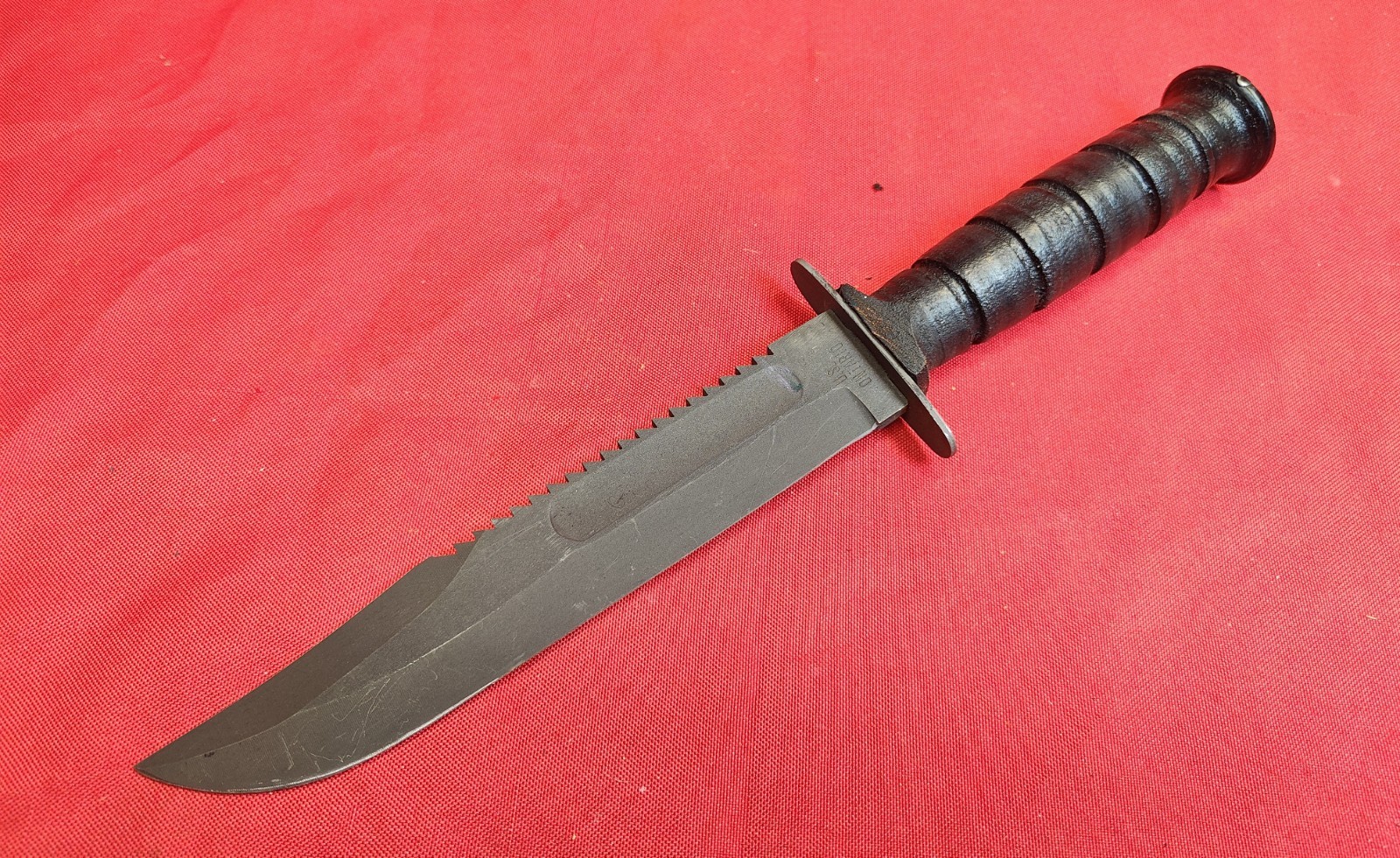 OBO Rare Serated Back Ontario USA Reproducation KA-BAR Military Fighting Knife