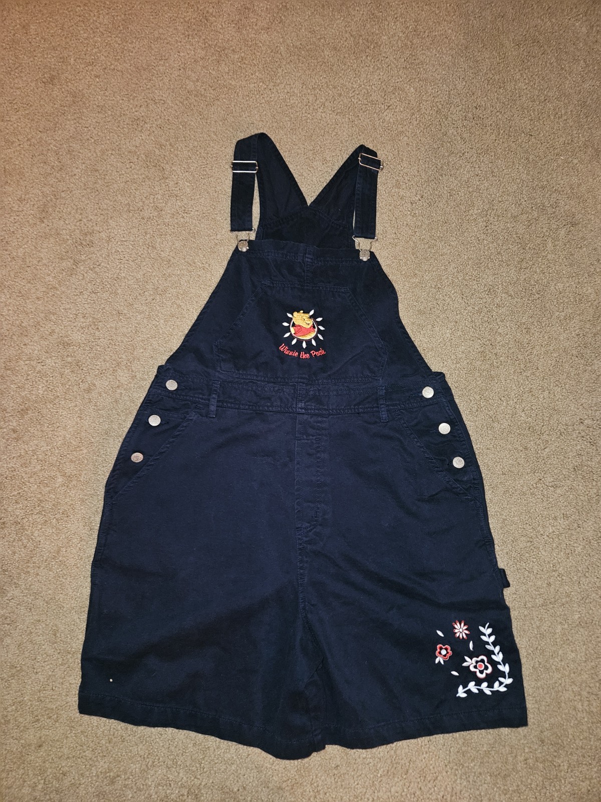 Vintage 90s Winnie The Pooh Cotton Shorts Overalls