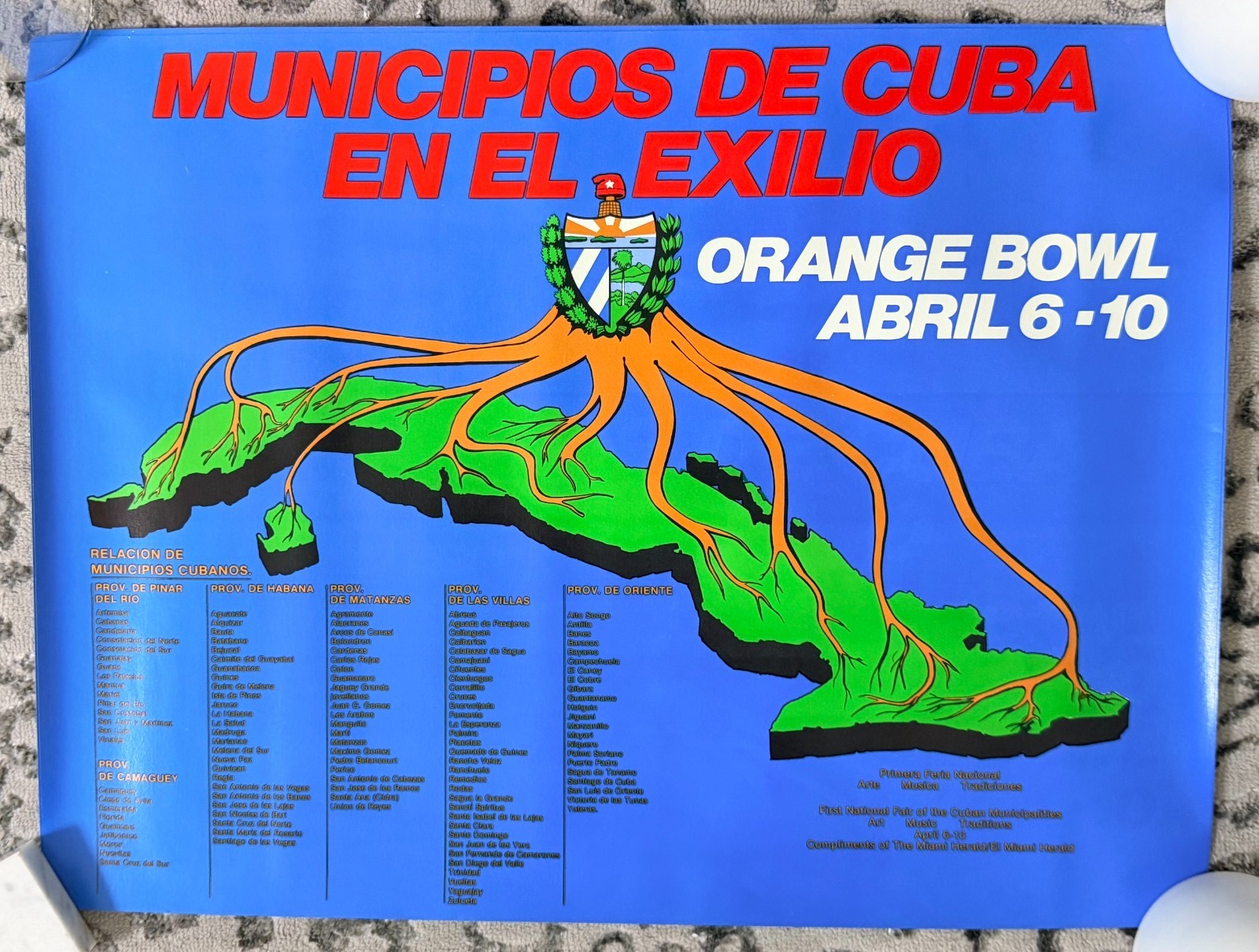 Municipios de Cuba en el Exilio Miami Vintage Poster (1970's - 1980's) Municipios de Cuba en el Exilio Miami Vintage Poster (1970's - 1980's)