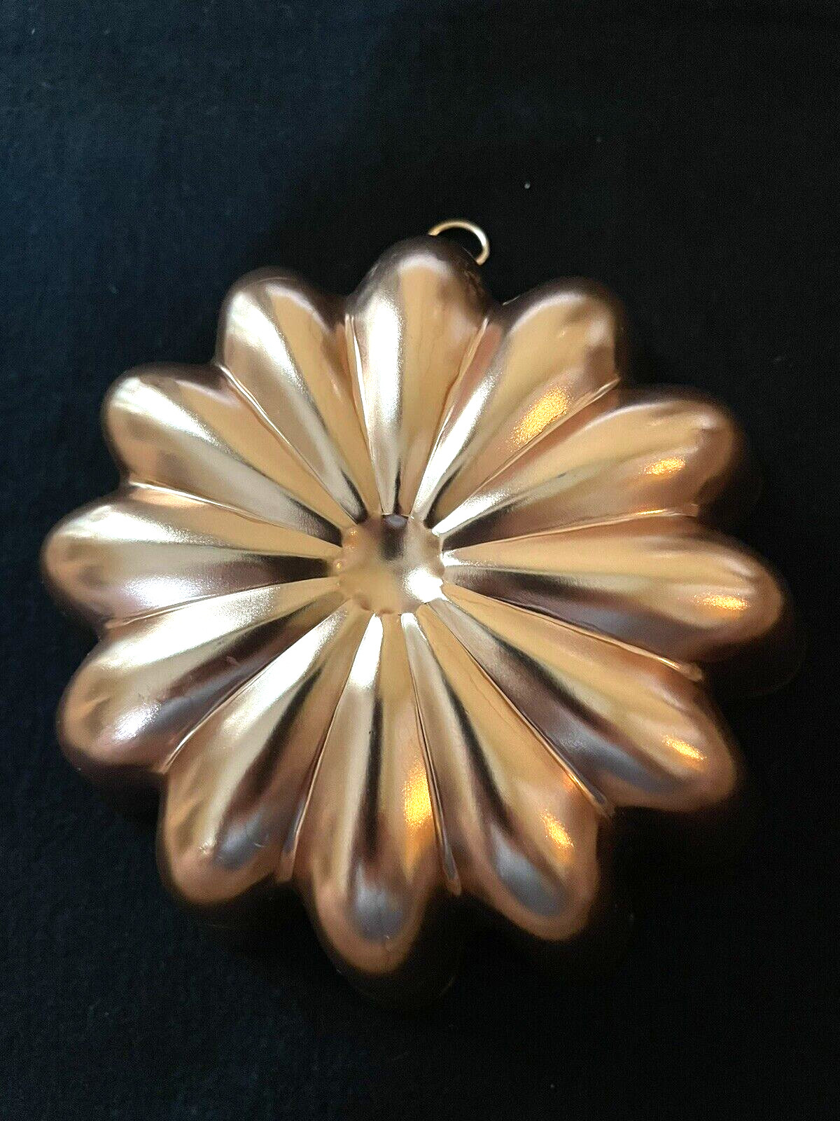 Vintage Coppertone Fluted Jello Mold/Cake Pan; Kitchen Wall Decor; 3 1/2 Cups