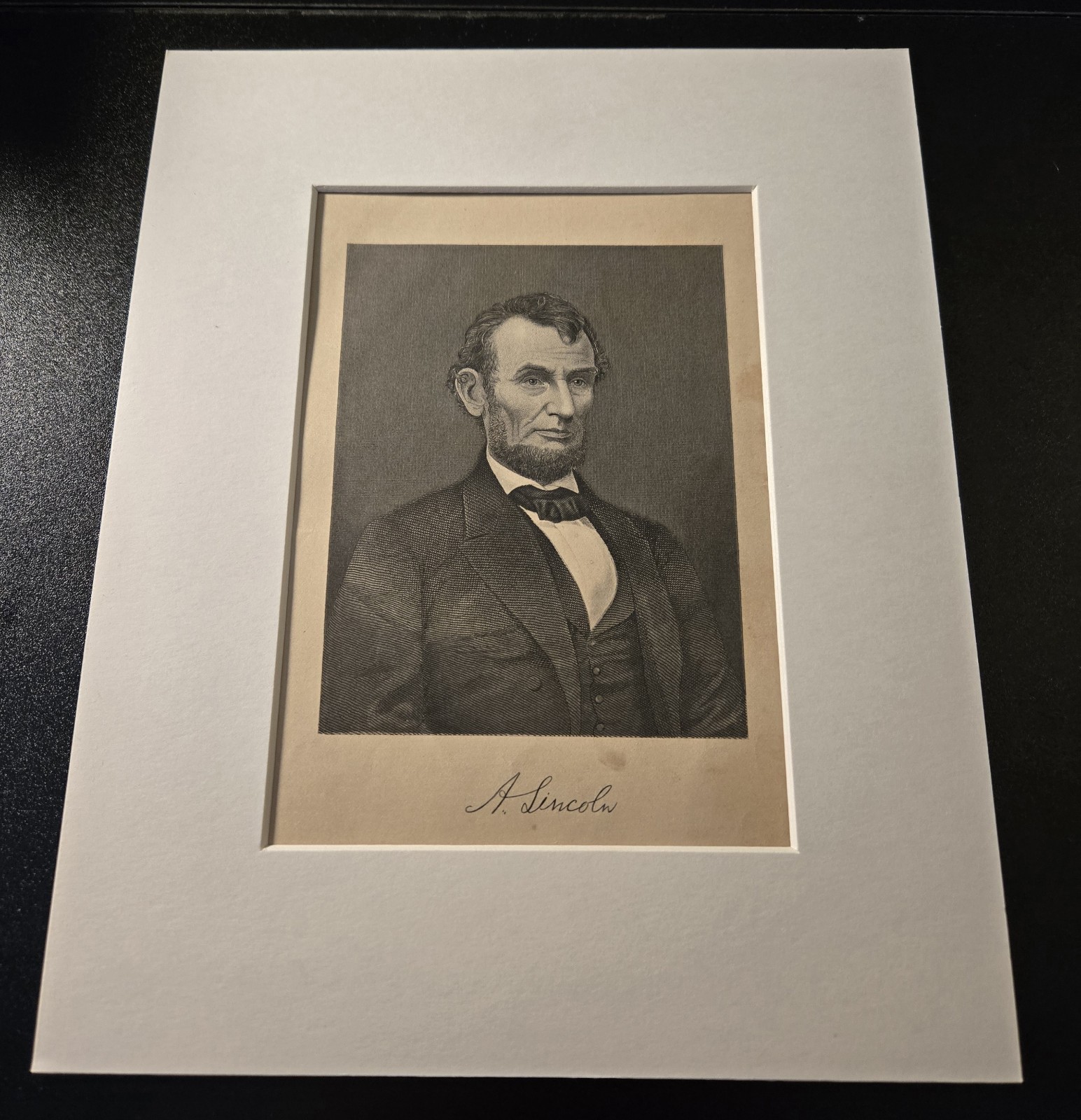 President Abraham Lincoln Vintage 1800's White House Portrait w/Signature