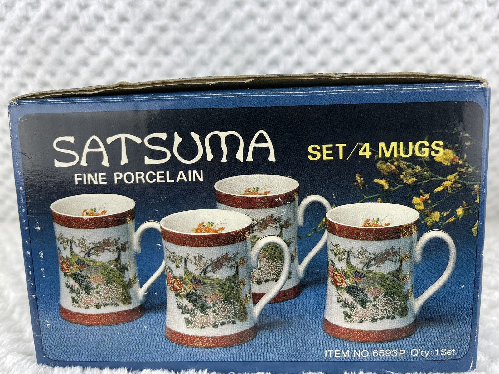 Vintage Satsuma 1979 Peacock Mugs New In Box Set Of 4 Arnart Imports, Inc.