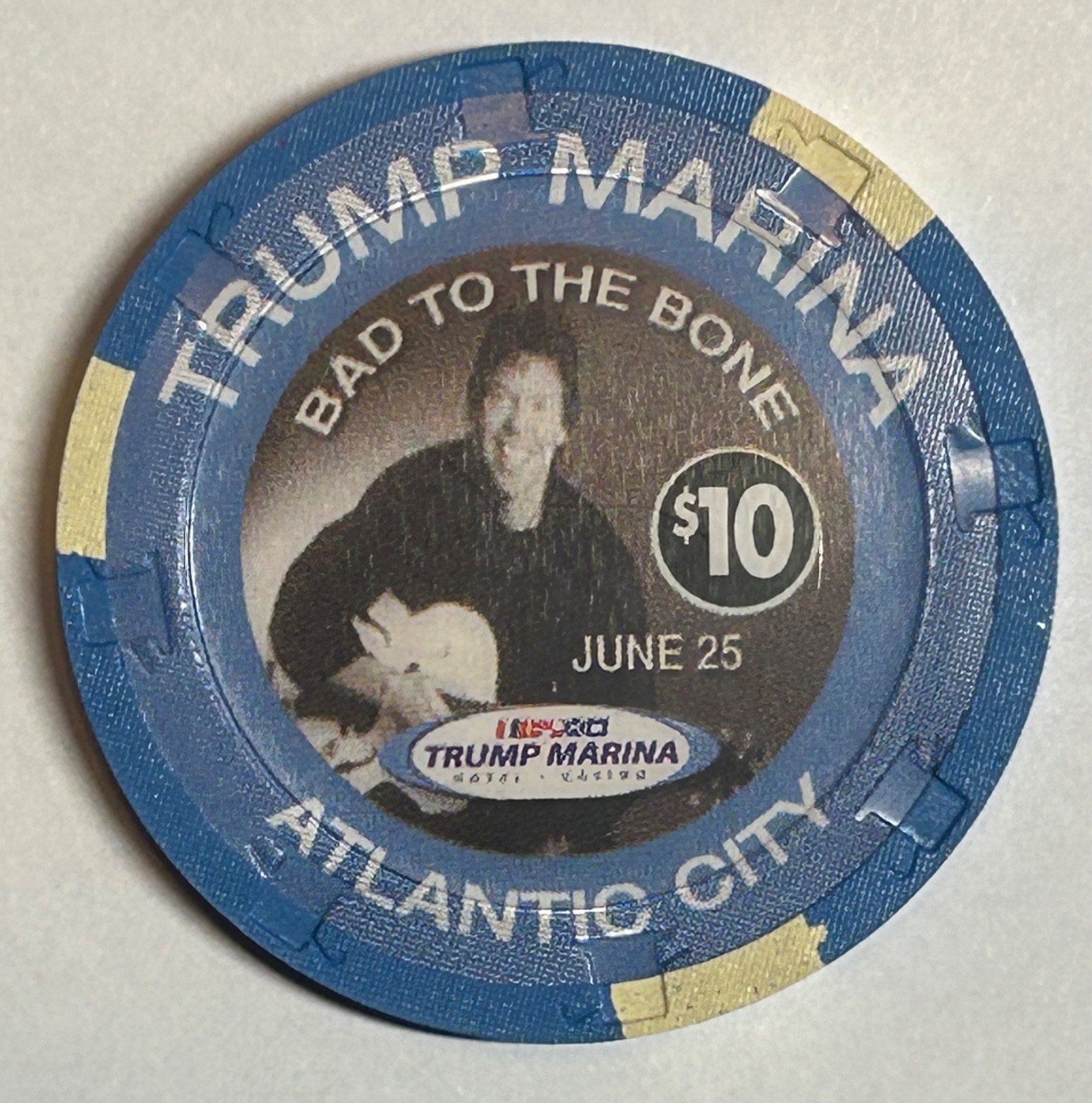 Trump Marina Atlantic City $10 Casino Chip George Thorogood Bad to the Bone Trump Marina Atlantic City $10 Casino Chip George Thorogood Bad to the Bone