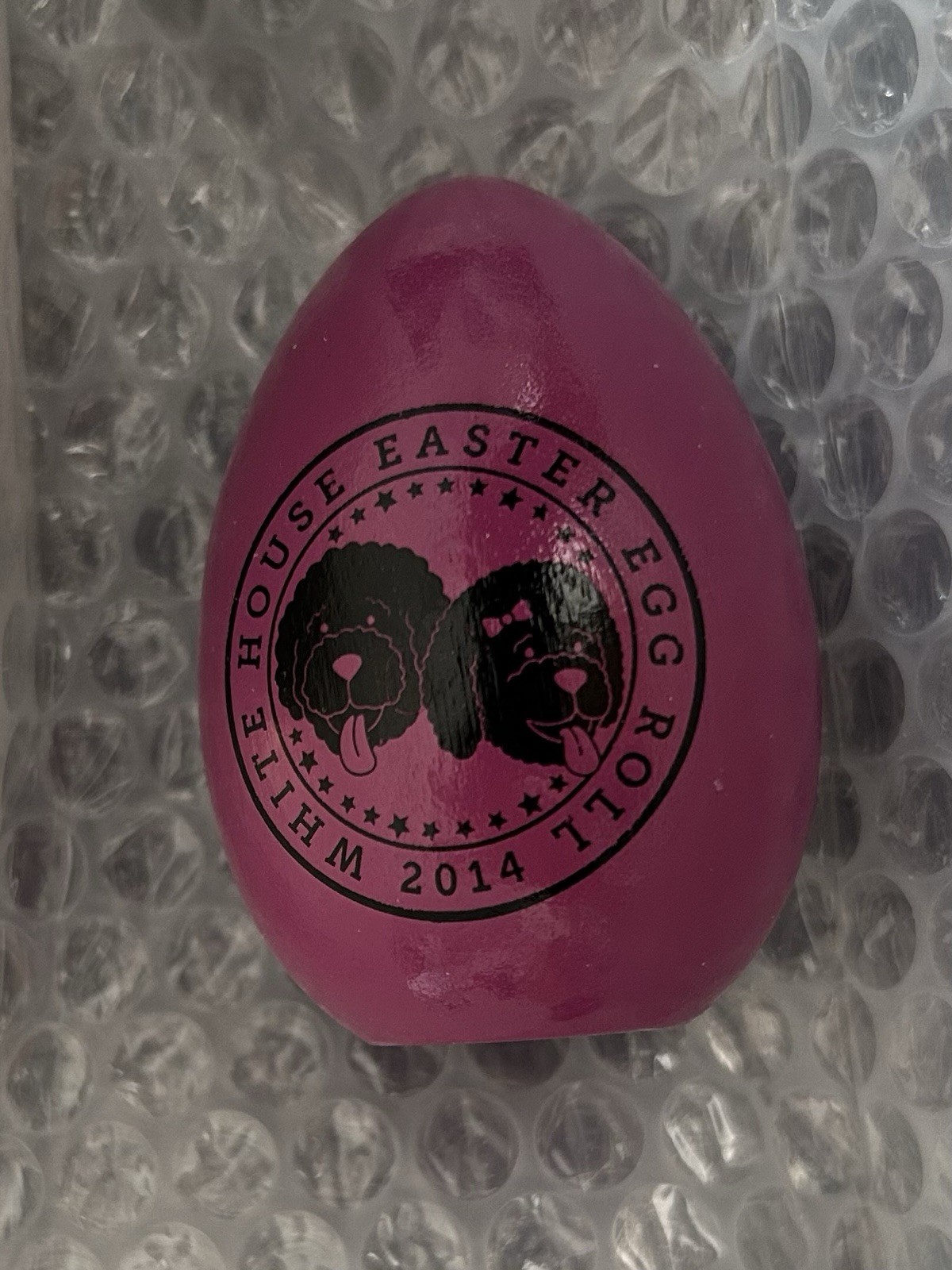 OBAMA 2014 WHITE HOUSE PURPLE  EASTER EGG SUNNY BO DOG PAW PRINT DEMOCRAT