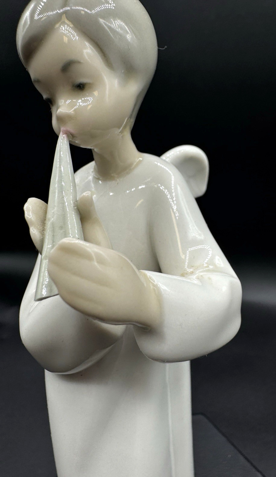 VTG 1970s NAO by Lladro Angel Playing Flute Figurine #4540 Retired Rare Stamp VG