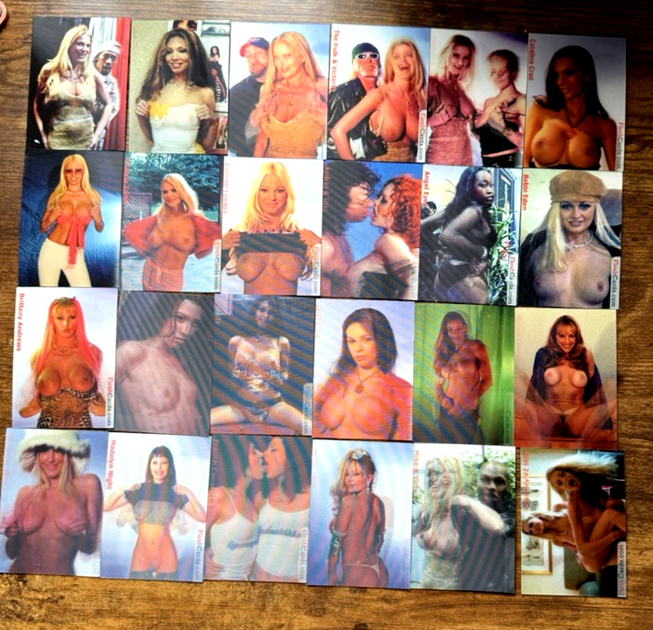 Set 1 & 2 1990s Lenticular Moving Motion Flesh XXX Cards Mike Tyson Hulk,Redman