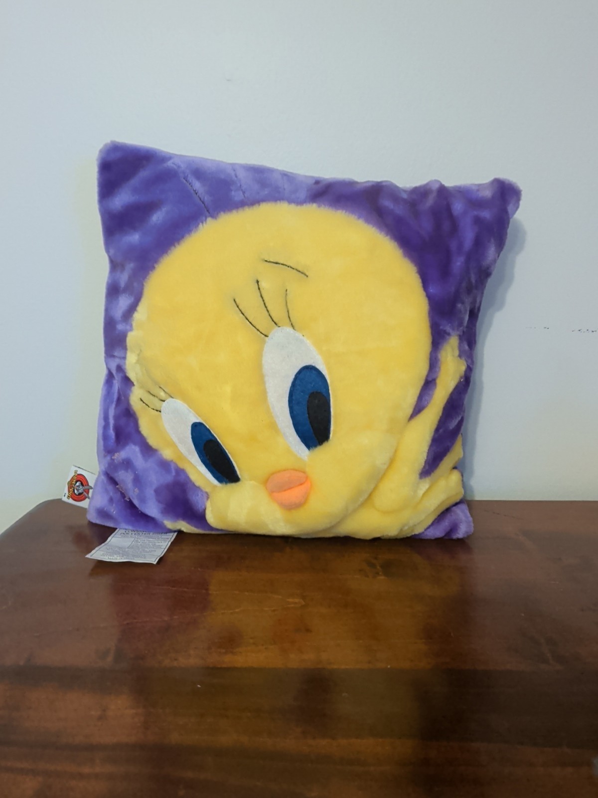 Tweety Bird Pillow Plush Purple Vtge 2000 Y2K Looney Tunes Warner Brothers RARE