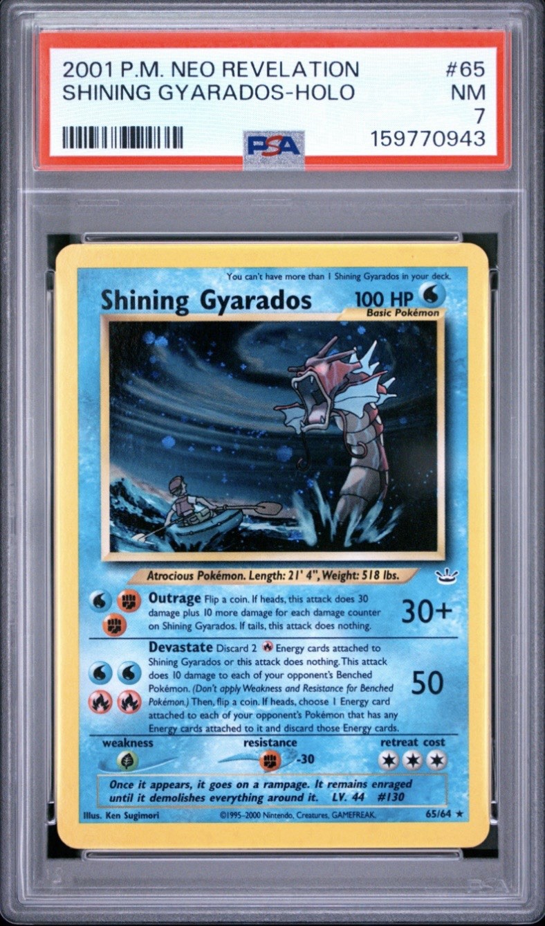 Shining Gyarados 65/64 PSA 7 NM 2001 Pokémon Neo Revelation Secret Rare Holo