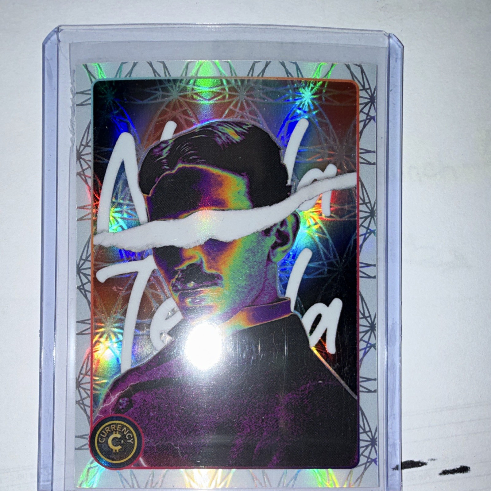 Cardsmiths 2025 Currency CRED Nikola Tesla Opal #68 Auto Serial Numbered 36/45