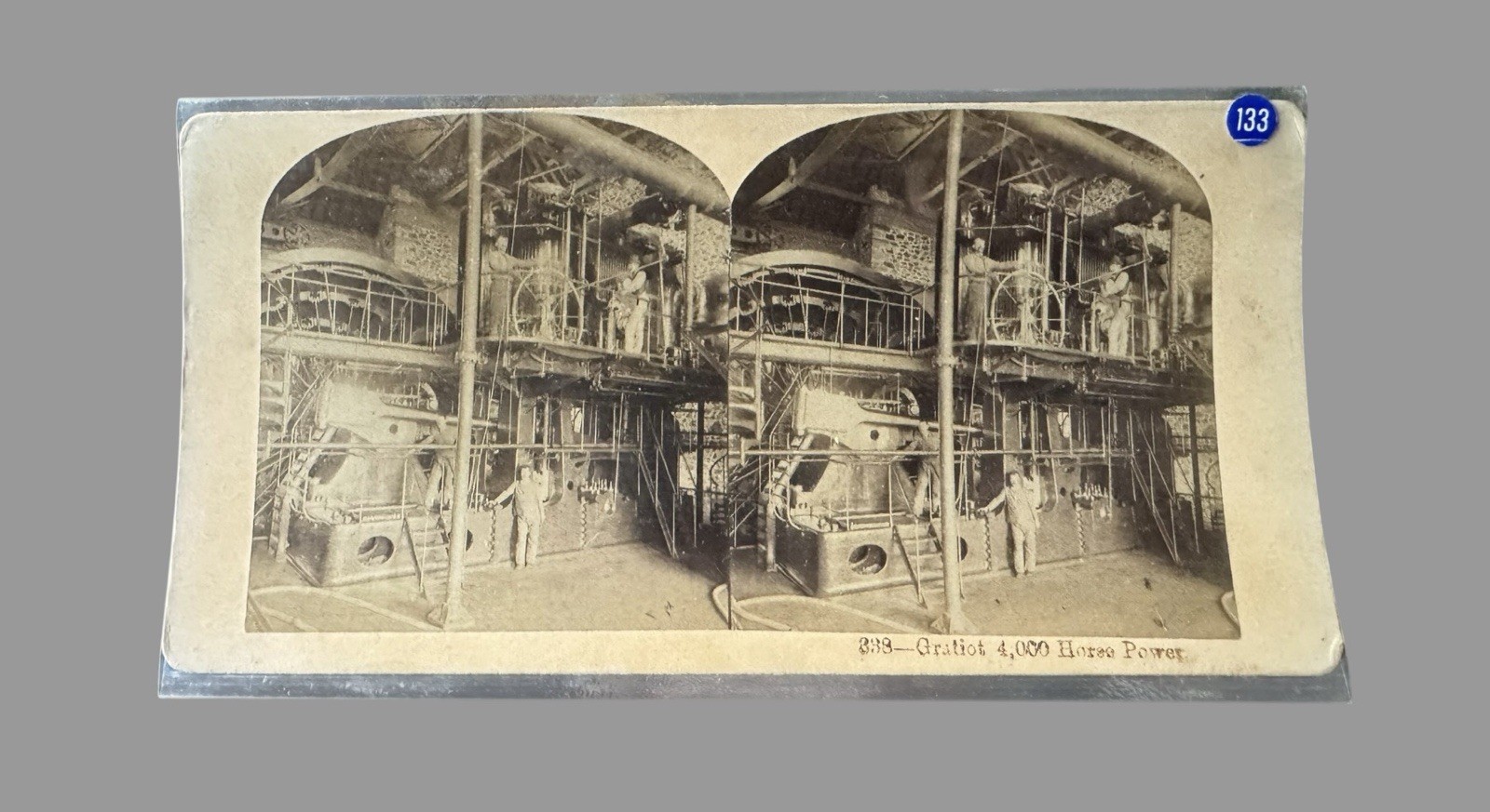 Antique Stereoview Gratiot 4000 HP Engine Calumet Hecla Copper Mine Michigan