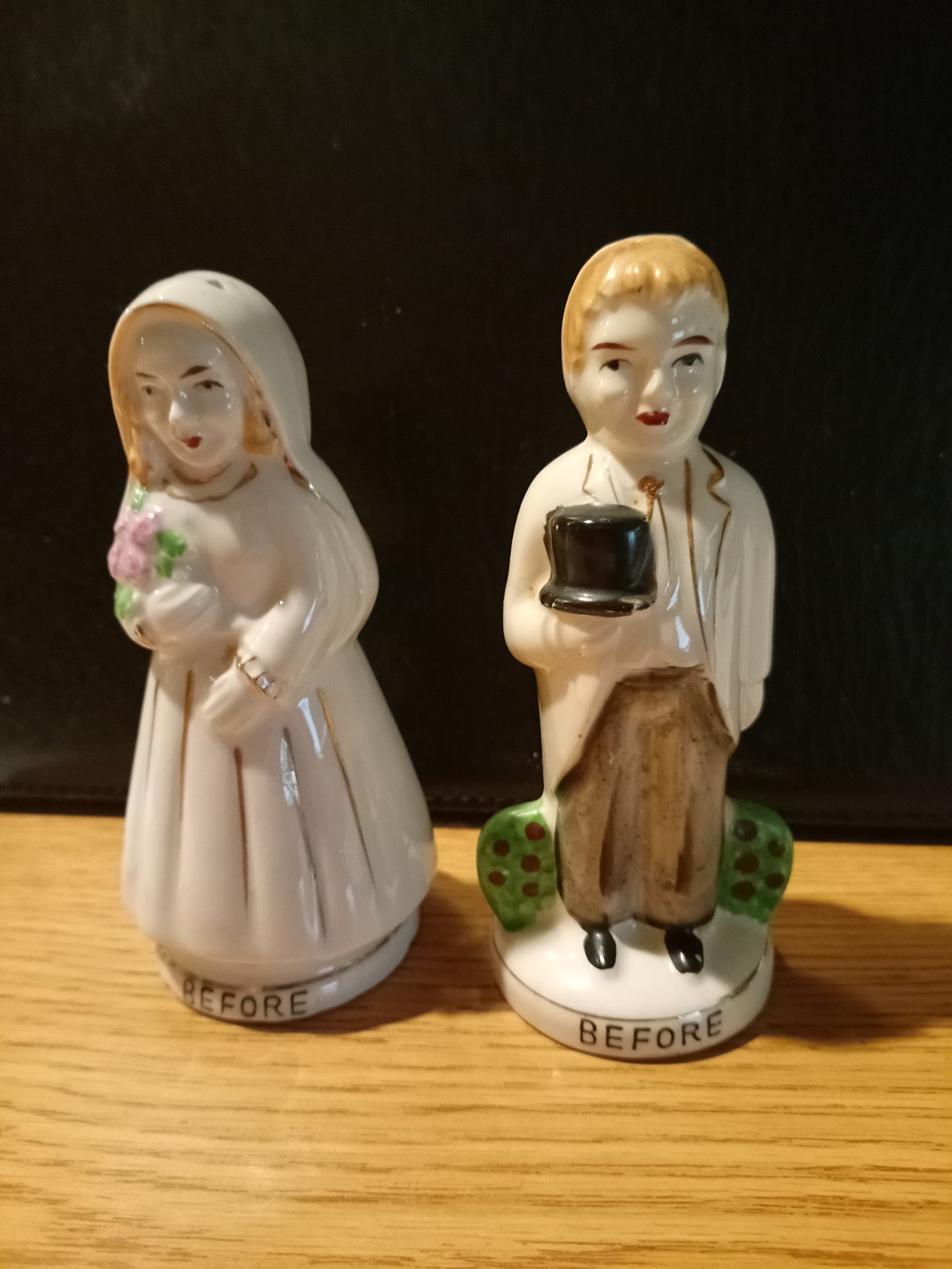 Vintage Nikomiko China Reversible Bride Groom Salt & Pepper Shakers Japan 1264 B Vintage Nikomiko China Reversible Bride Groom Salt & Pepper Shakers Japan 1264 B