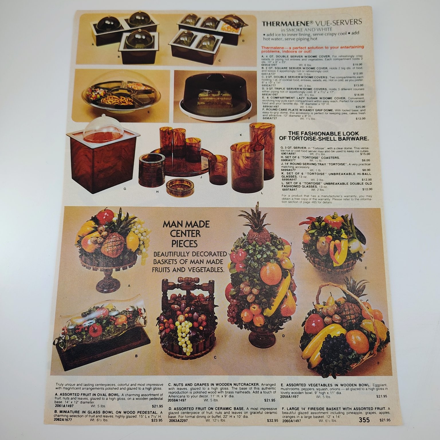 Vintage 1970s Catalog Ad Thermalene Goodwood Kitchenware Tortoise Shell Print