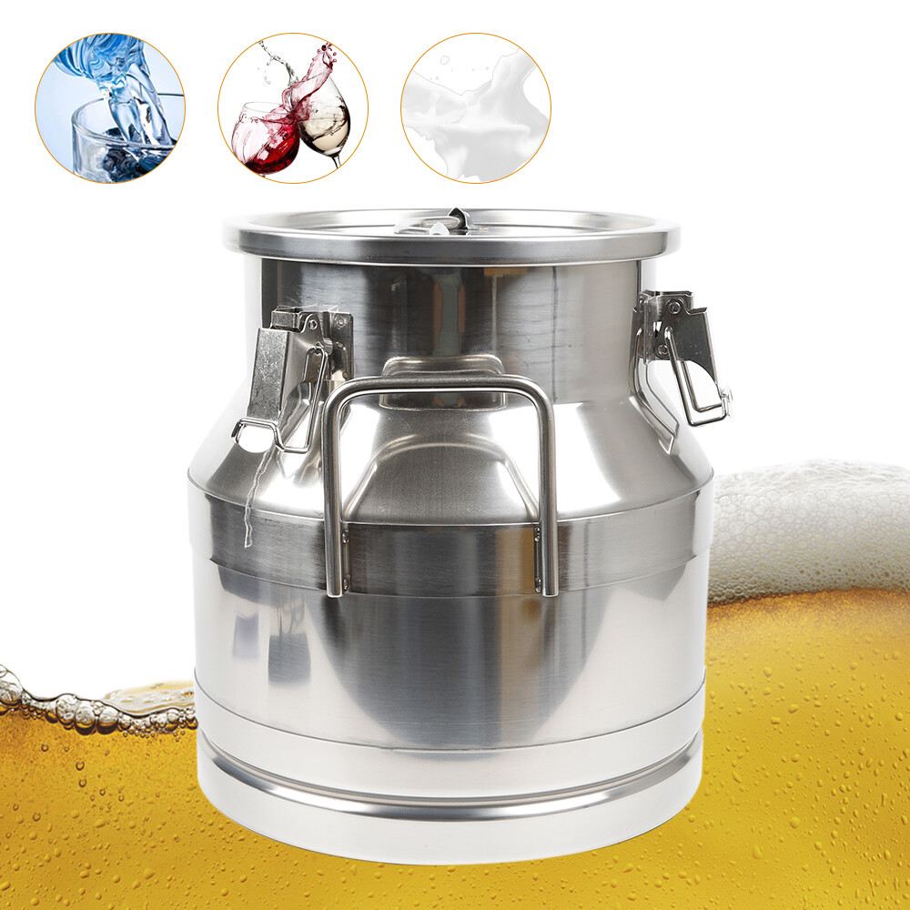 12 L/3 Gallon Stainless Steel Milk Can Wine Bucket Milk Tote Jug with Seal Lid 12 L/3 Gallon Stainless Steel Milk Can Wine Bucket Milk Tote Jug with Seal Lid