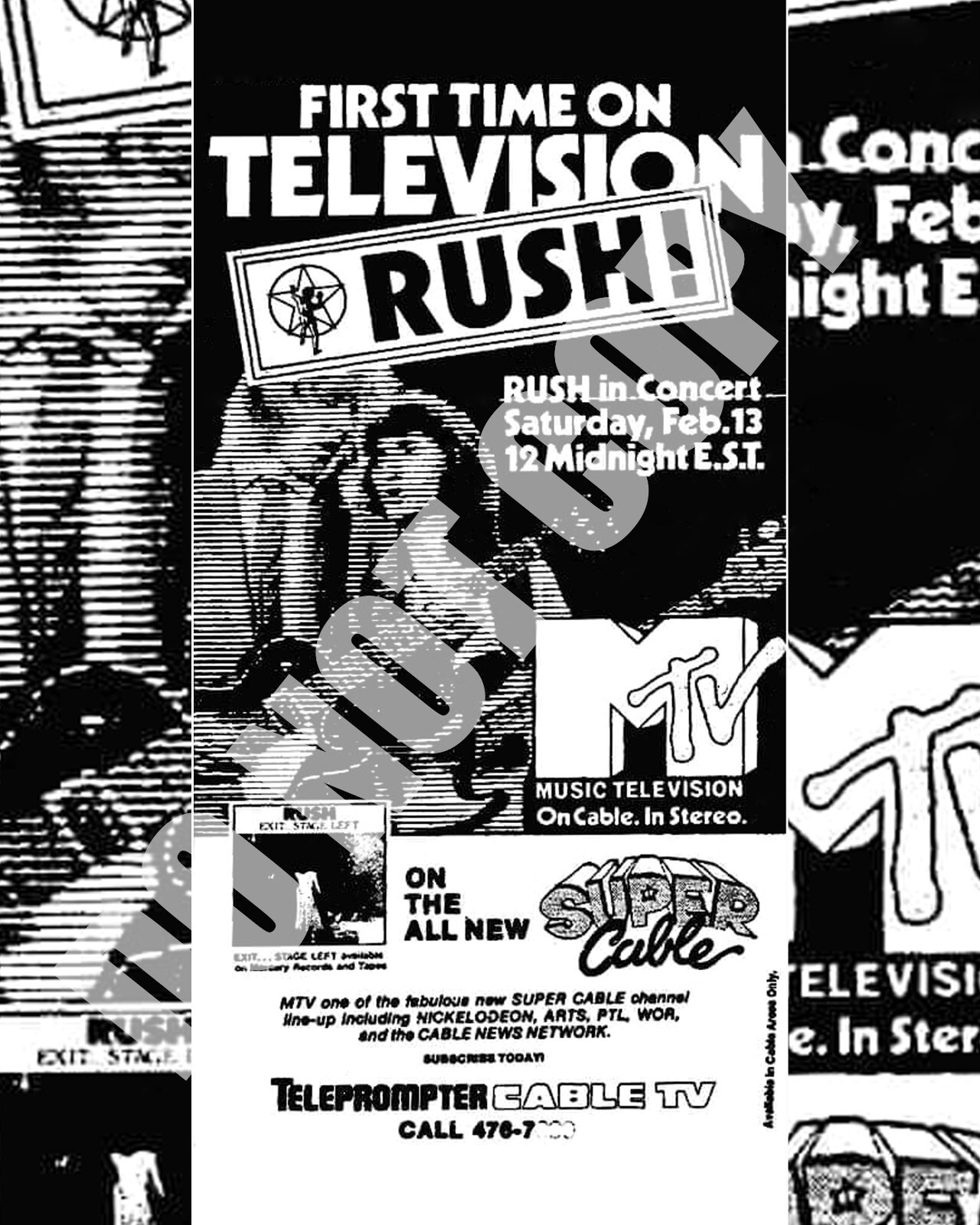 1981 RUSH Exit... Stage Left Album MTV Magazine Promo Ad 8x10 Photo