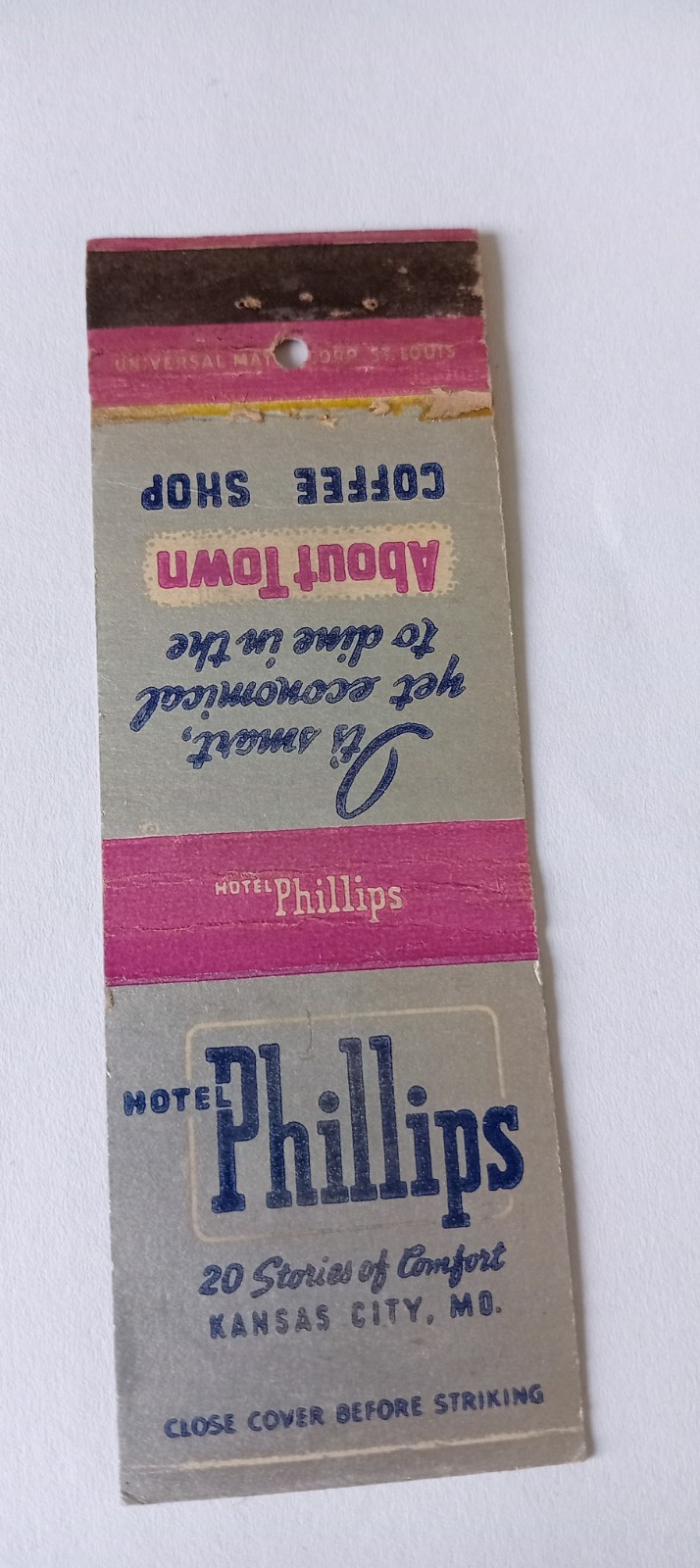Phillips Hotel Kansas City Mo Matchcover Lot 902 No Tariff Fee