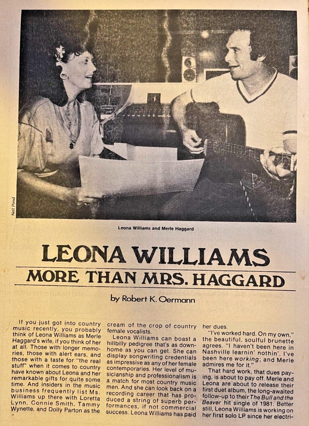 1983 Country Musician Leona Williams Mrs. Merle Haggard