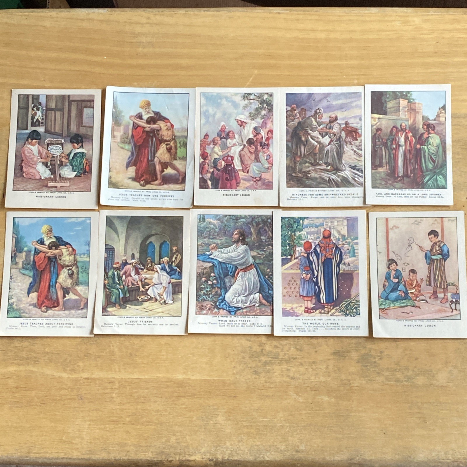 Berean Lesson Pictures Lot Of 10 