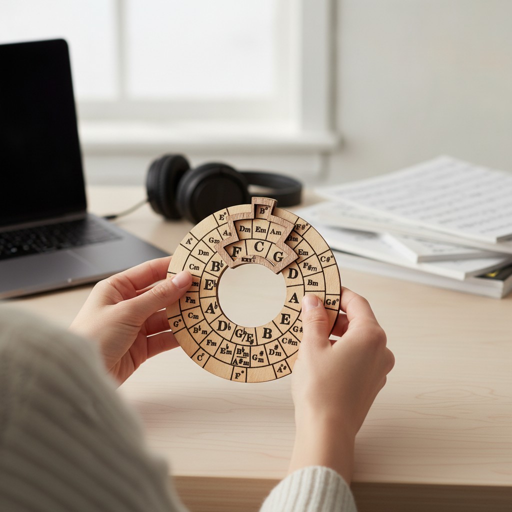 Portable Wooden Melody Tool - Essential Circle of Fifths Accessory for Musicians
