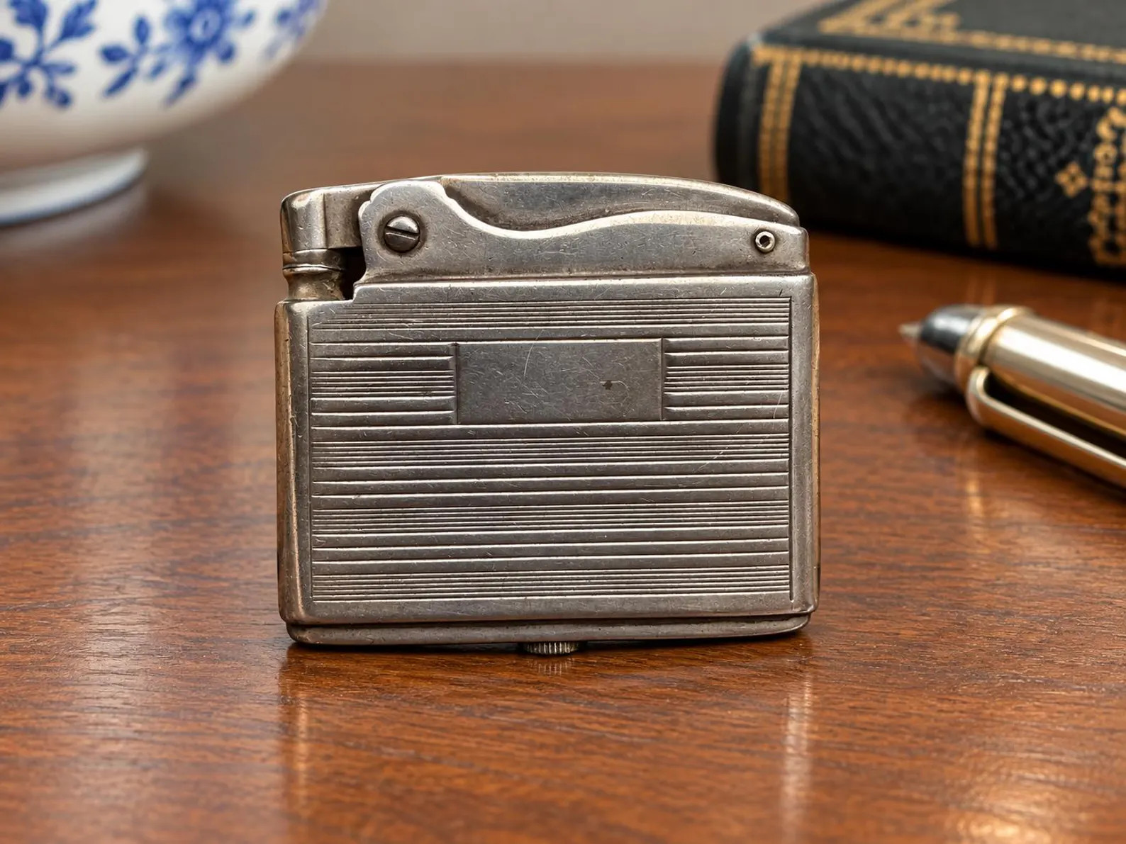 Vintage Ronson Adonis Sterling Silver Lighter – Engine Turned Design