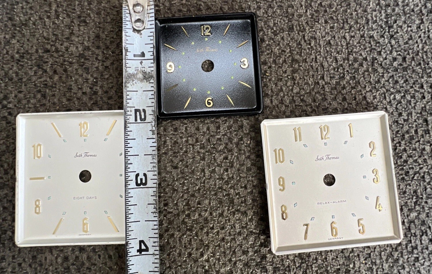 3 Antique Seth Thomas Mantel Clock Alarm Dial Face Germany