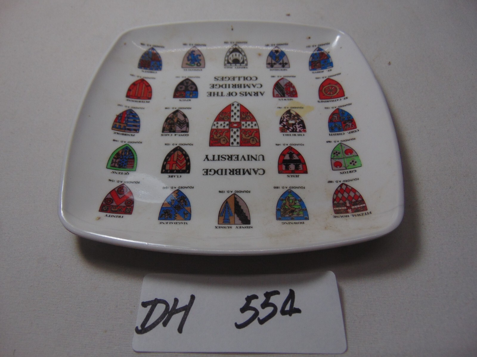 VINTAGE PAVO CAMBRIDGE UNIVERSITY MELAMINE SOUVENIR TRAY 5 1/4\