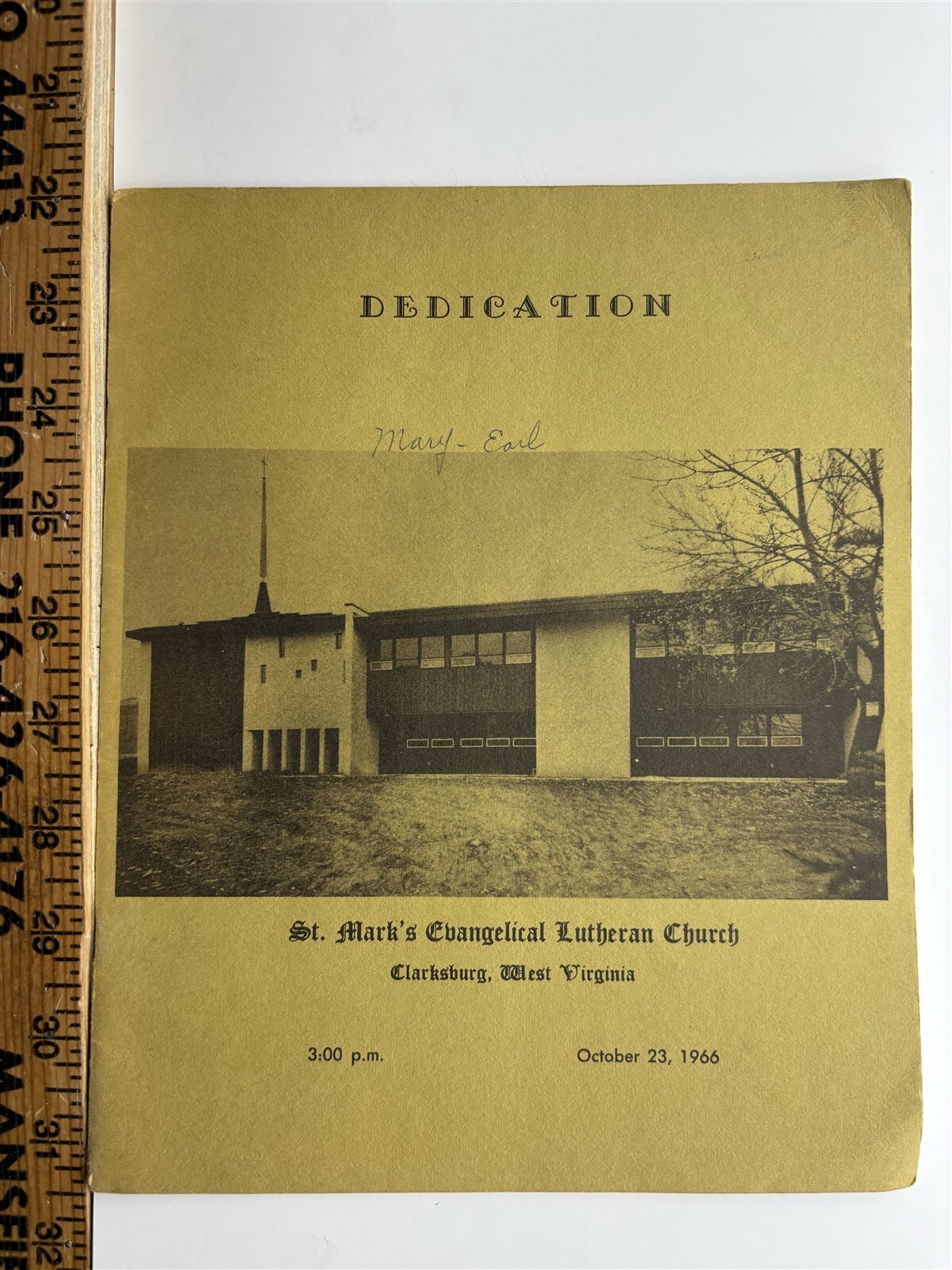 1966 St. Marks Evangelical Lutheran Church Dedication Clarksburg WV Vintage 1966 St. Marks Evangelical Lutheran Church Dedication Clarksburg WV Vintage