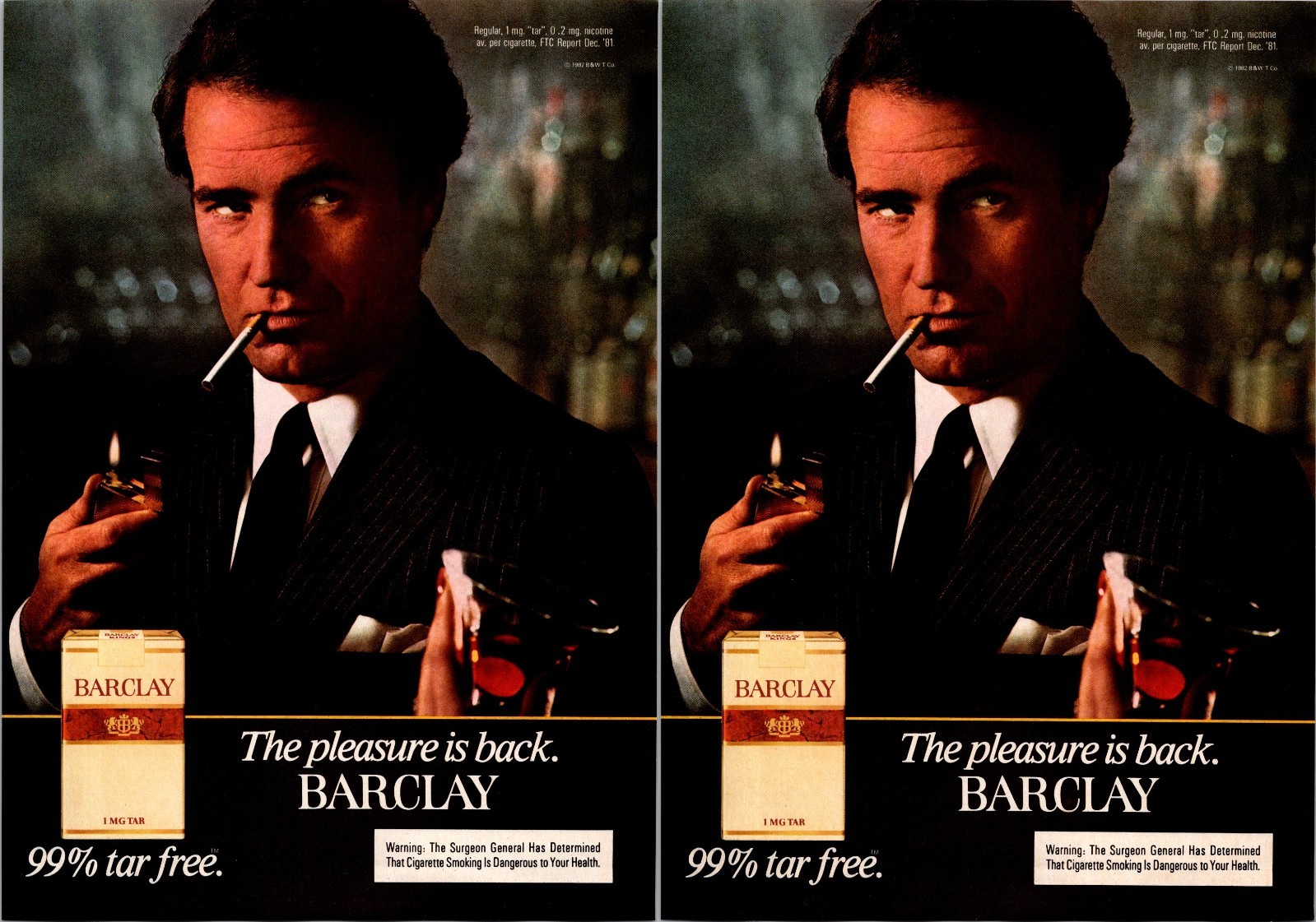 1983 • BARCLAY Cigarette • Lot of 2 Print Ads ad  • 1980s  • iA.39