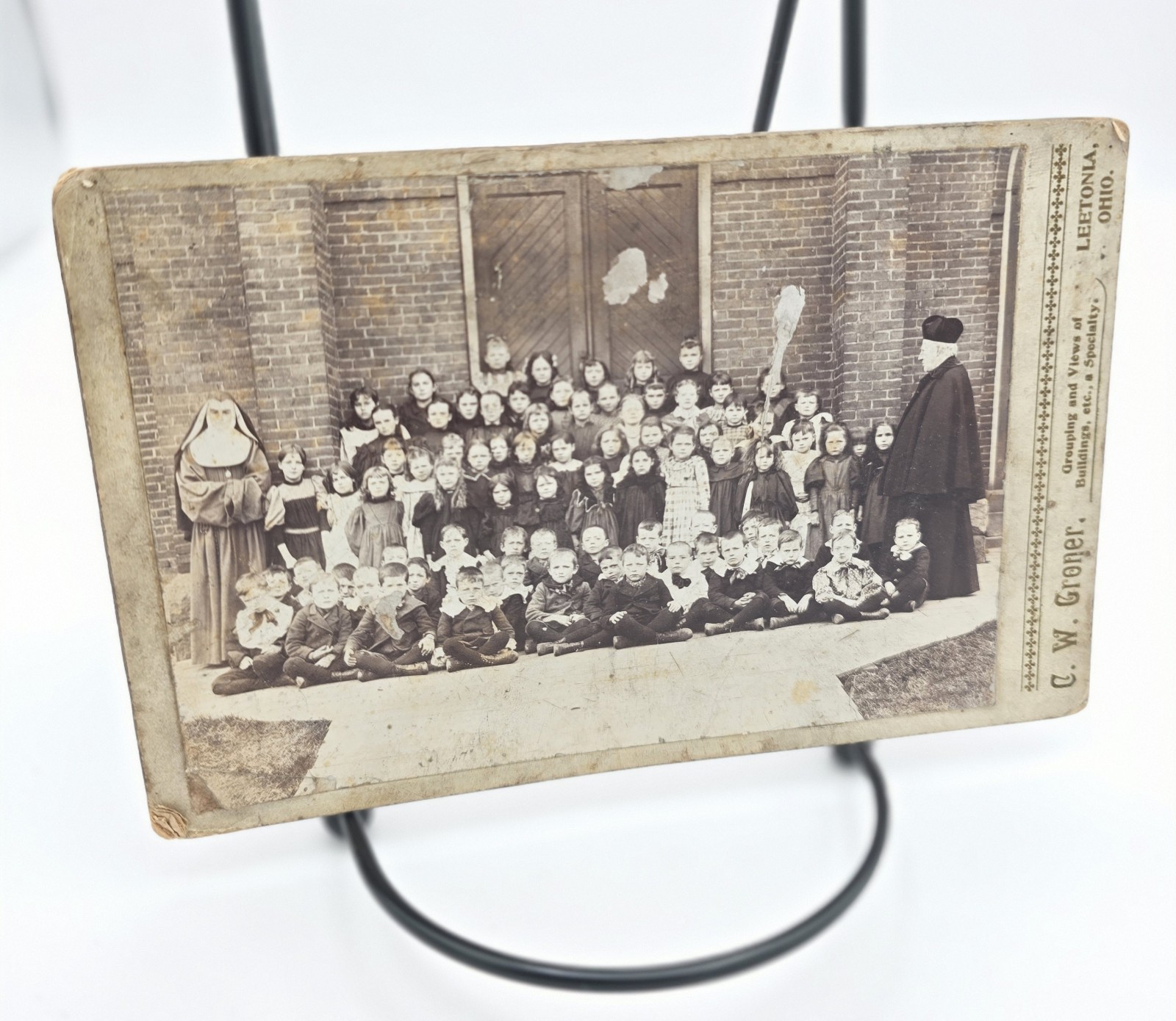 Antique 1890s Cabinet Card Photo Leetonia OH Catholic School Nun Priest Antique 1890s Cabinet Card Photo Leetonia OH Catholic School Nun Priest