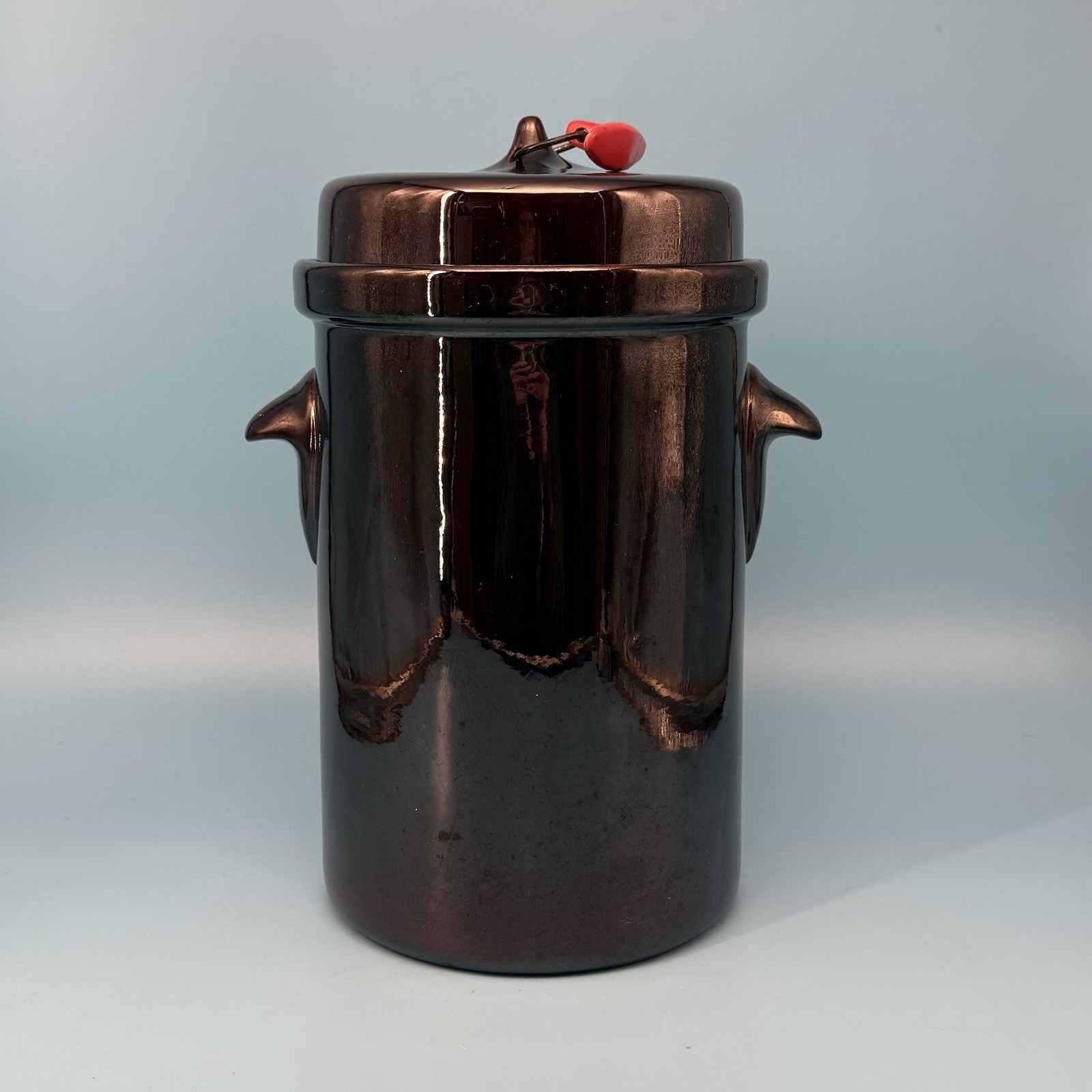 RARE 1958 MCM Rockingham by Tackett Genuine Cook/Serve Stoneware Canister w/Lid