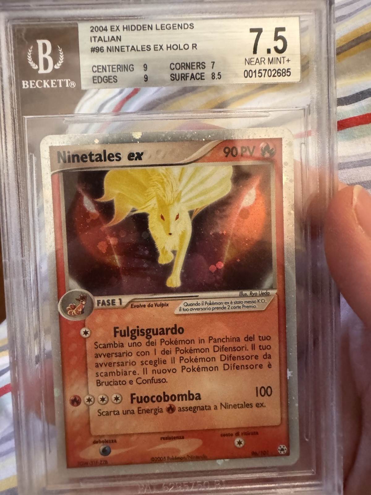 Ninetales Ex Holo Hidden Legends 96 bgs 7.5 Hidden Legends ninetales ex holo